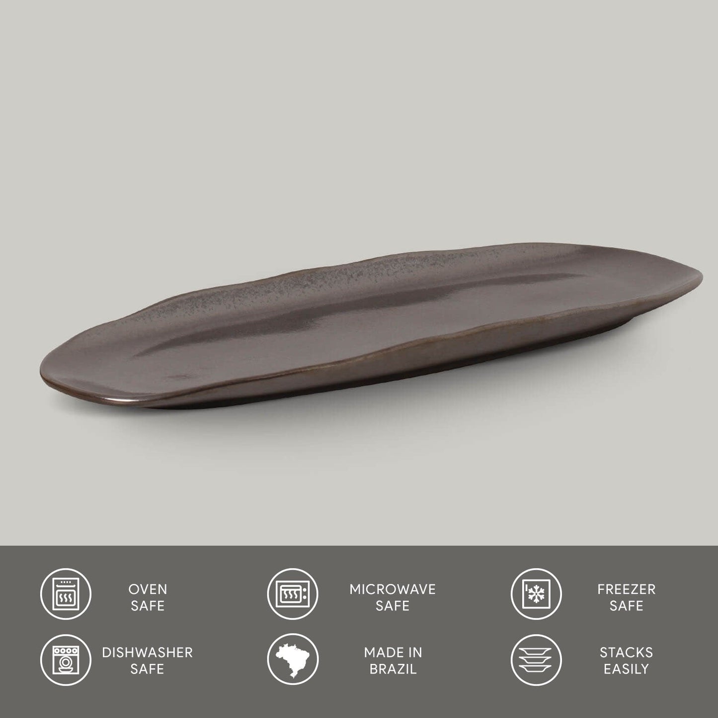 Shallow Organic Oval Platter Large Set of 4