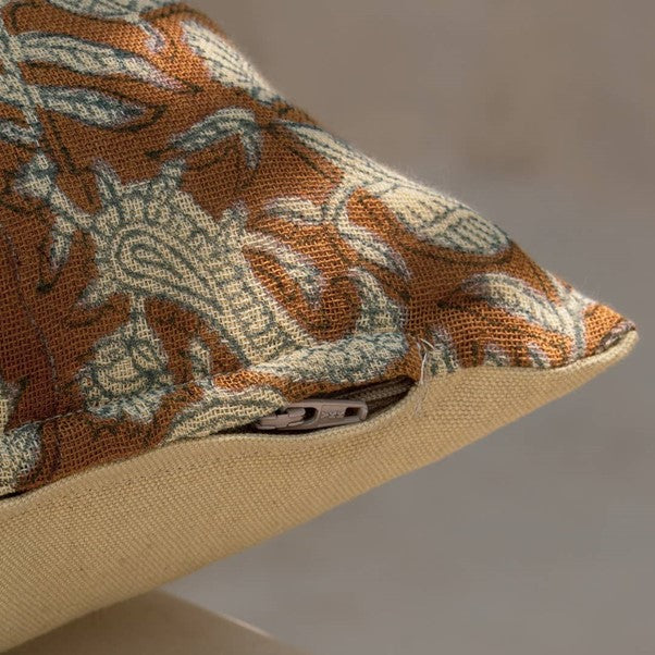 Floral Blockprint Pillow Cover
