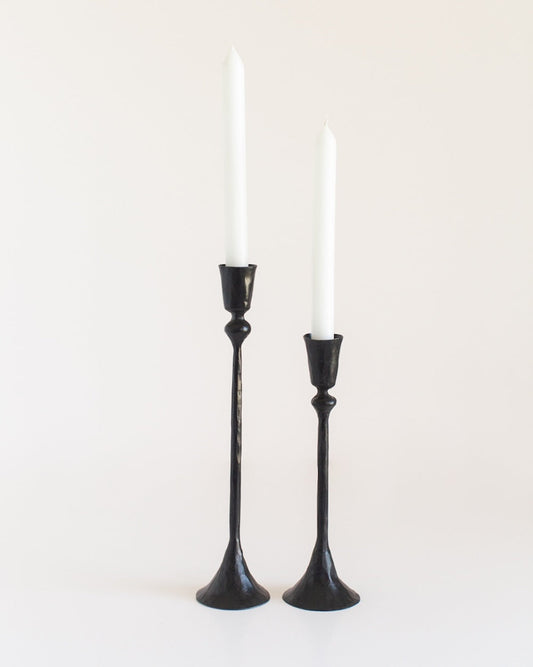S/2 Gemini Candlesticks - Black Finish