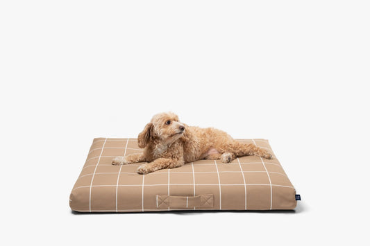 Tan Grid | Dog Bed or Bed Cover