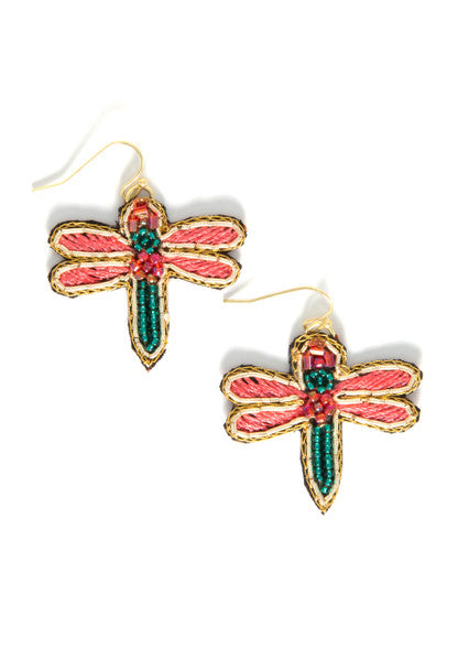 Dragonfly Beaded Earrings