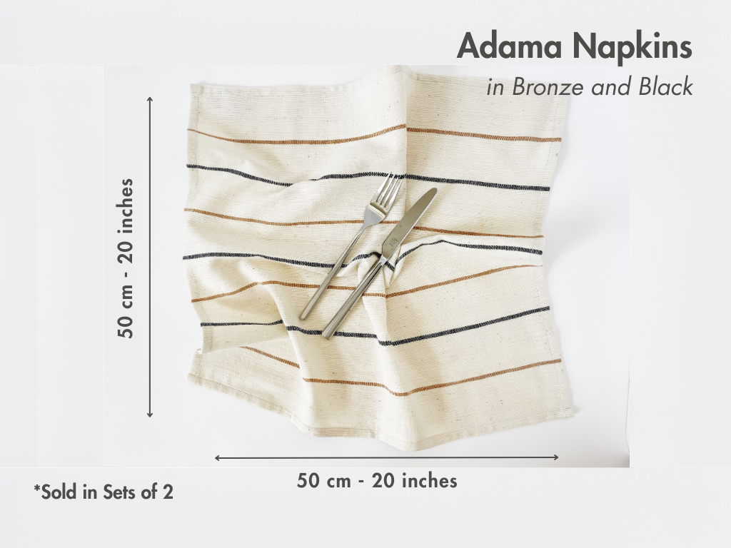 Adama Handwoven Ethiopian Cotton Napkins | Set of 2