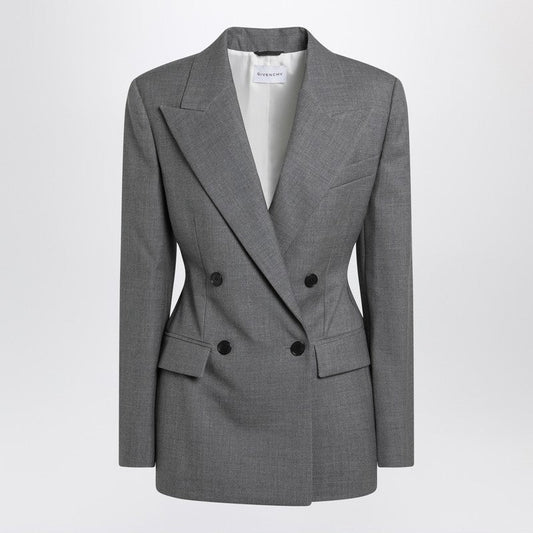 Givenchy Grey Double-Breasted Wool Jacket Women