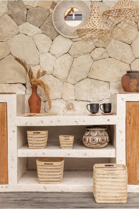 Woven Rattan Cube Storage Baskets