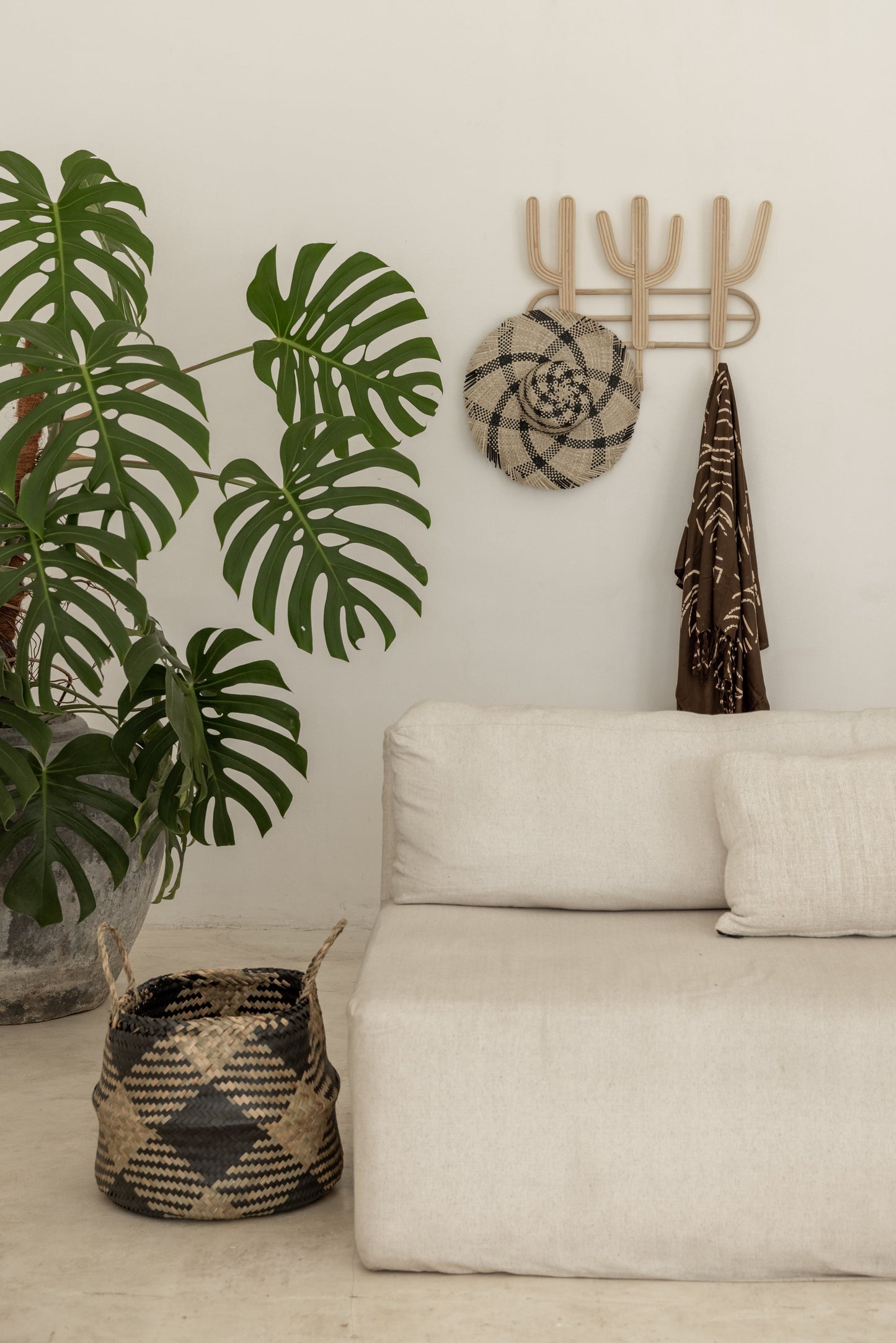 Plaid Woven Storage Basket