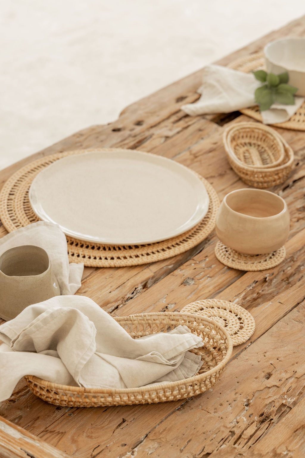 Woven Rattan Placemat Set
