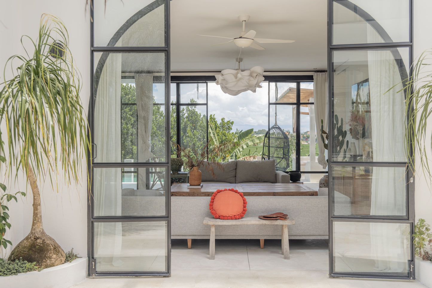 Round Pom Pom Pillow