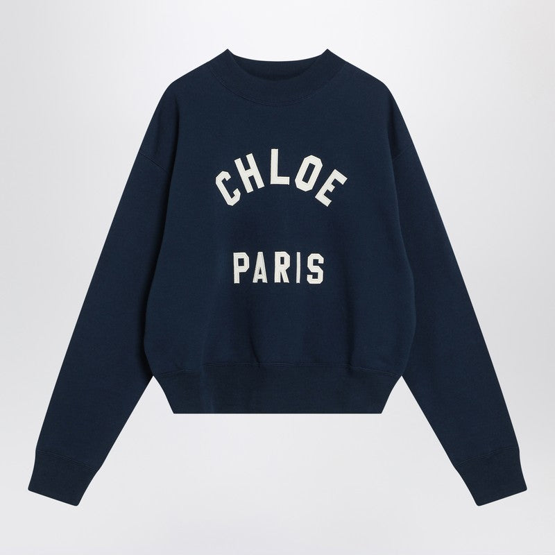 Chloé Navy Blue Sweatshirt With Logo Women