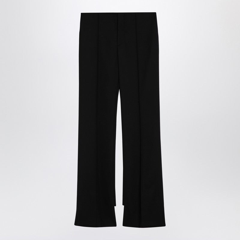 Chloé Black Asymmetrical Wool Trousers Women