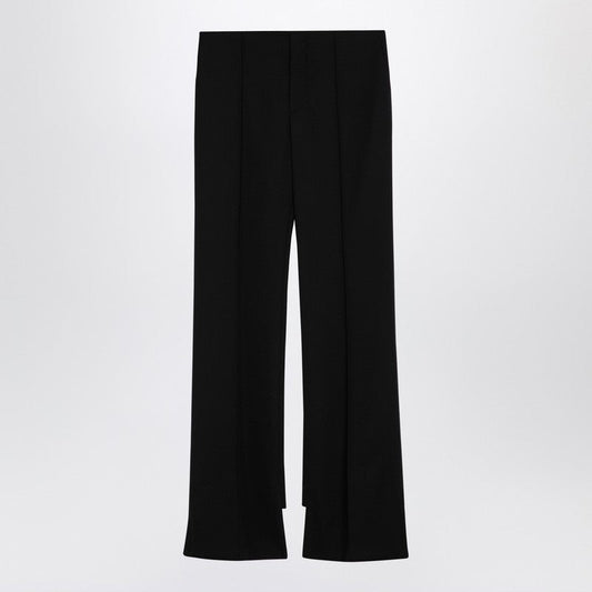 Chloé Black Asymmetrical Wool Trousers Women