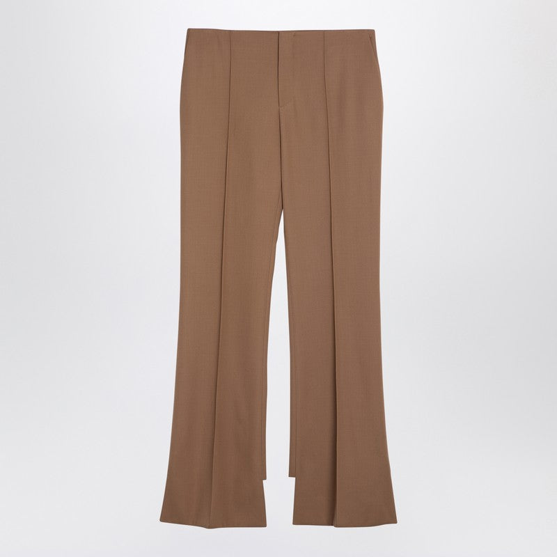 Chloé Beige Asymmetrical Wool Trousers Women