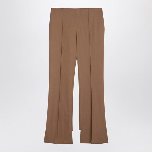 Chloé Beige Asymmetrical Wool Trousers Women