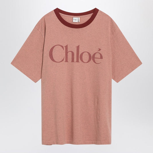 Chloé Pink Cotton T-Shirt With Logo Women
