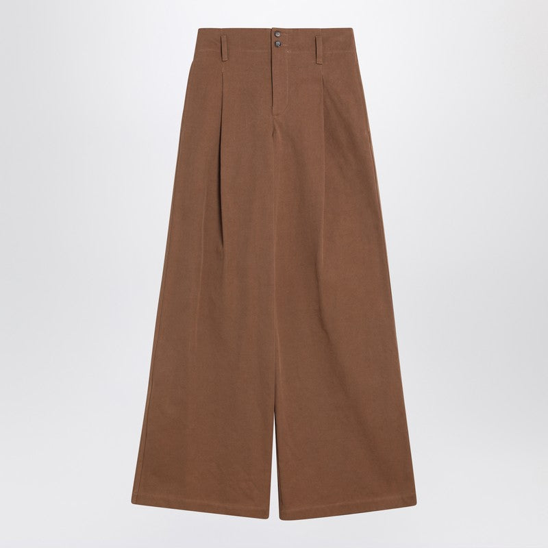 Chloé Brown Palazzo Pants In Cotton Women