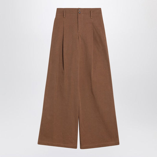 Chloé Brown Palazzo Pants In Cotton Women