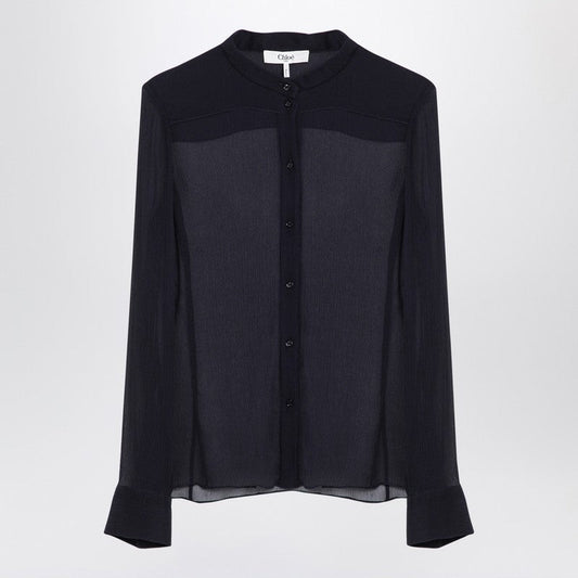 Chloé Transparent Blue Silk Blouse Women