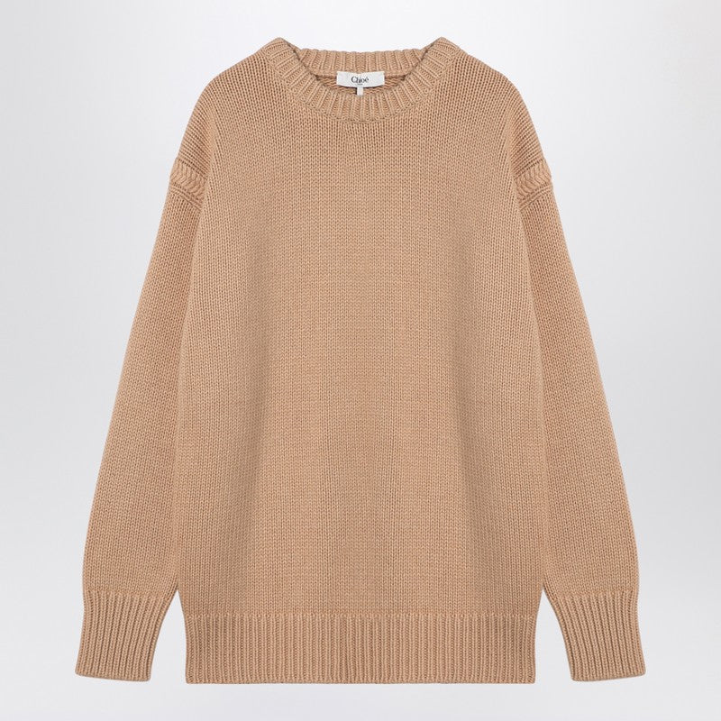 Chloé Nude Cashmere And Cotton Oversize Jumper Women