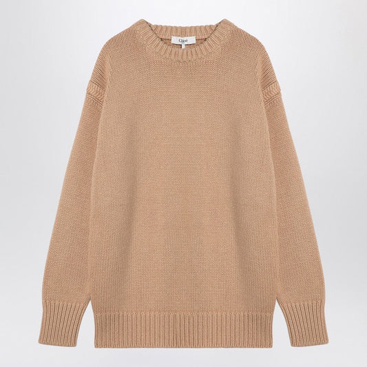 Chloé Nude Cashmere And Cotton Oversize Jumper Women