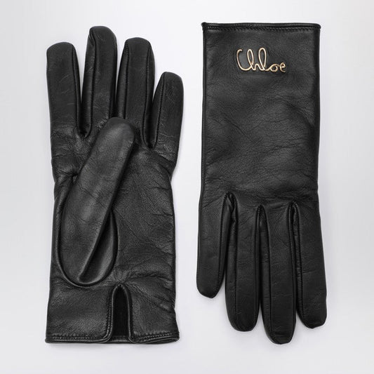 Chloé Chloé Iconic Black Leather Gloves Women