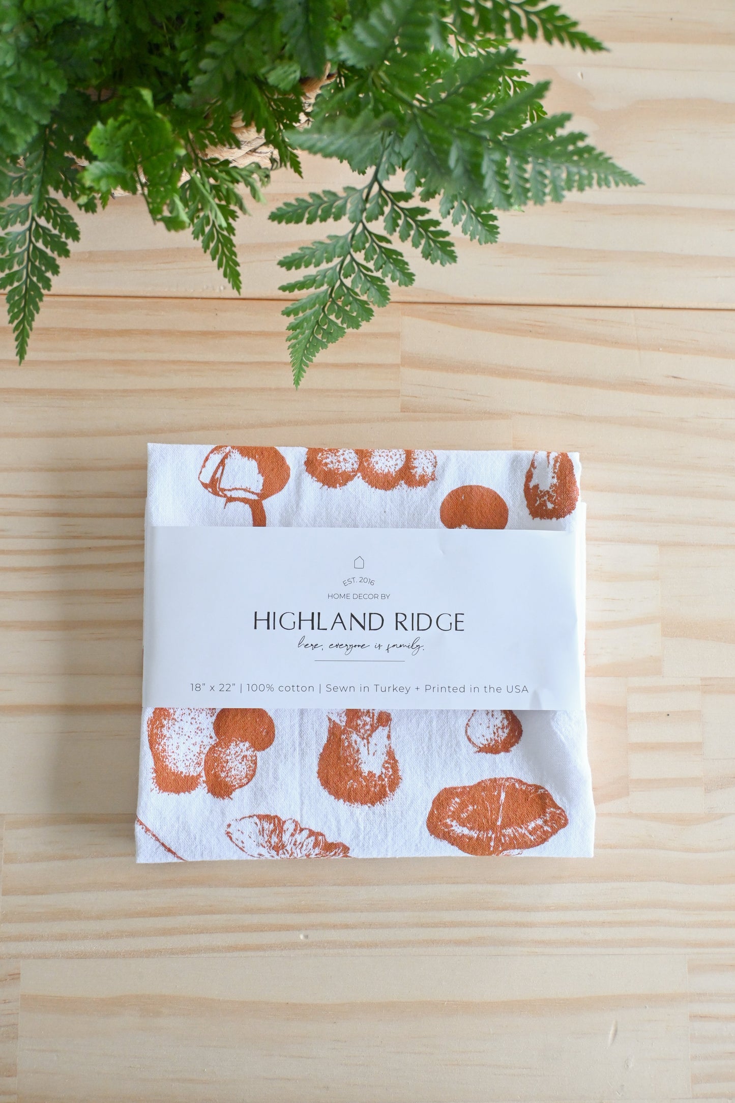 Mushroom Pattern Tea Towel