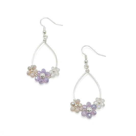 Daphne Earrings Crystal Flowers Aurora Borealis Limited