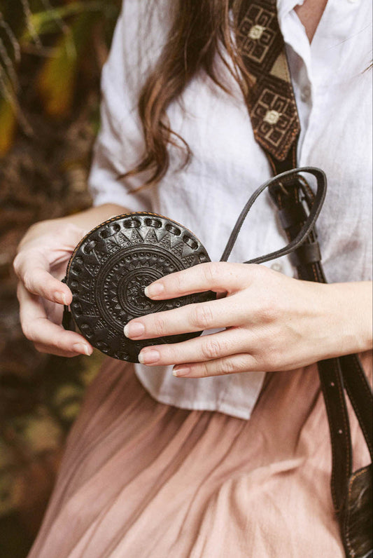 Embossed Circle Wristlet