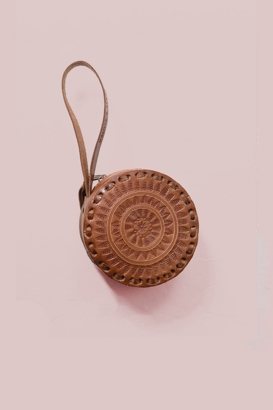 Embossed Circle Wristlet