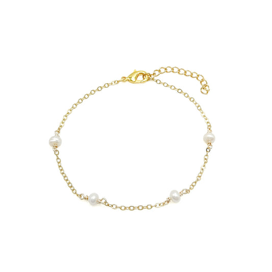 Esther Bracelet Freshwater Pearl Hand Wrapped Cable Chain With Extension Exclusive Edition