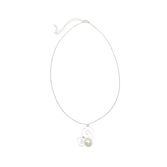 Flutterby Necklace With Freshwater Pearl And Silver Plated Wing Flutterby Collection Limited Edition