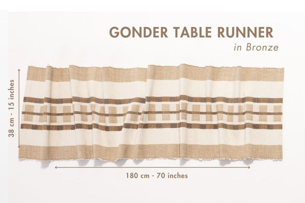 Gonder Handwoven Ethiopian Cotton Table Runner