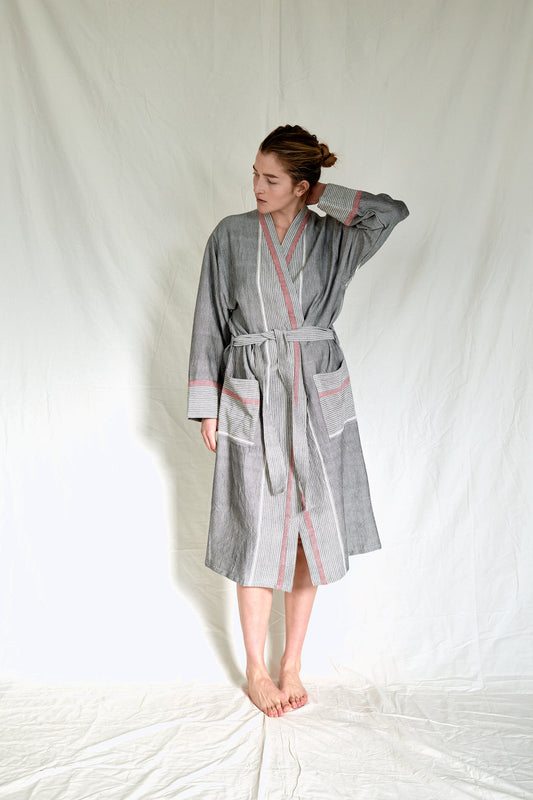 Charcoal Tribeca Long Bathrobe