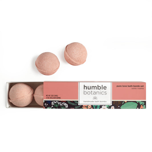 Pure Love Bath Bomb Set – Vanilla & Rosehip for a Luxurious Soak