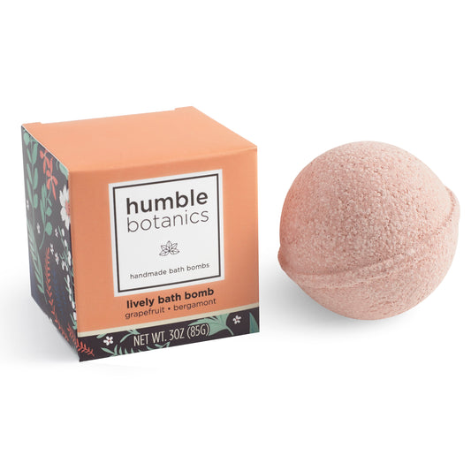 Lively Bath Bomb – Grapefruit, Bergamot & Rose Clay (3oz)