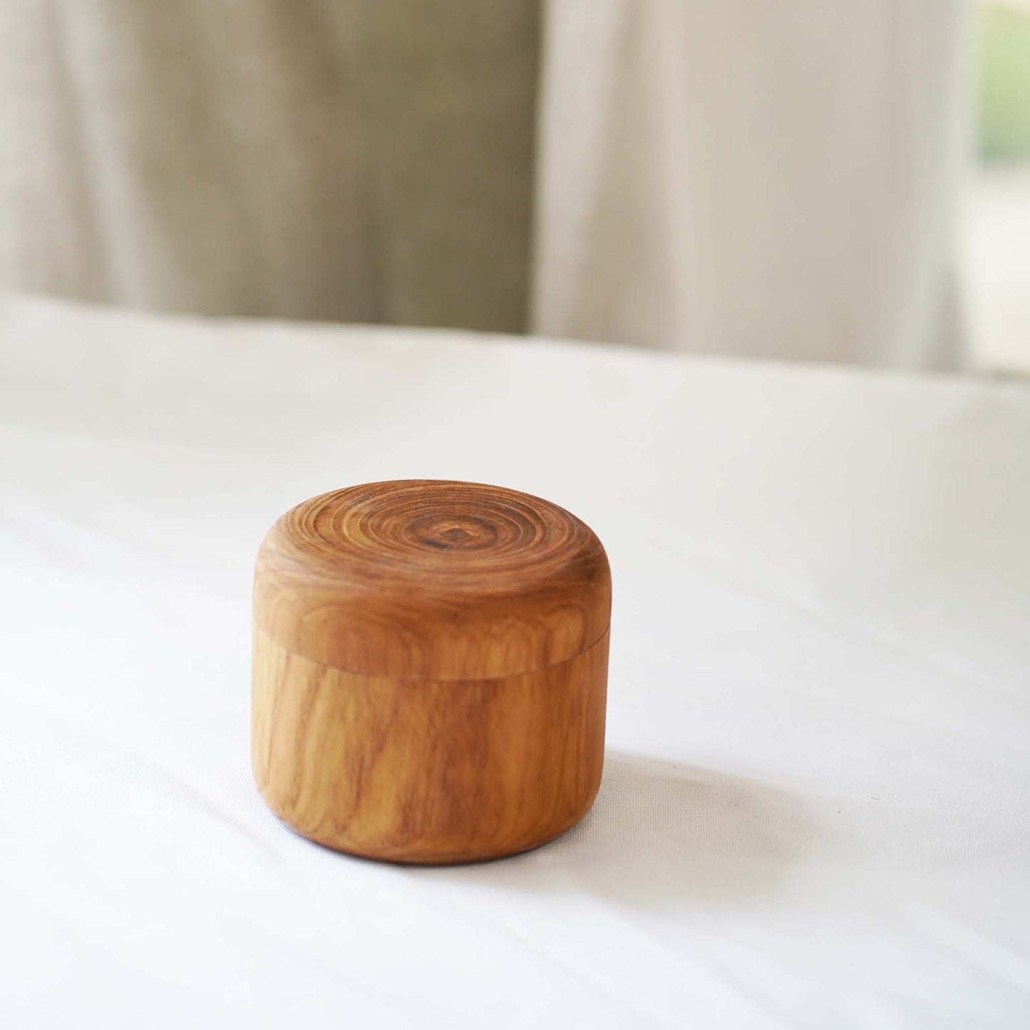 Small Teak Wood Seasoning Bowl, Handturned and Handcarved in Indonesia