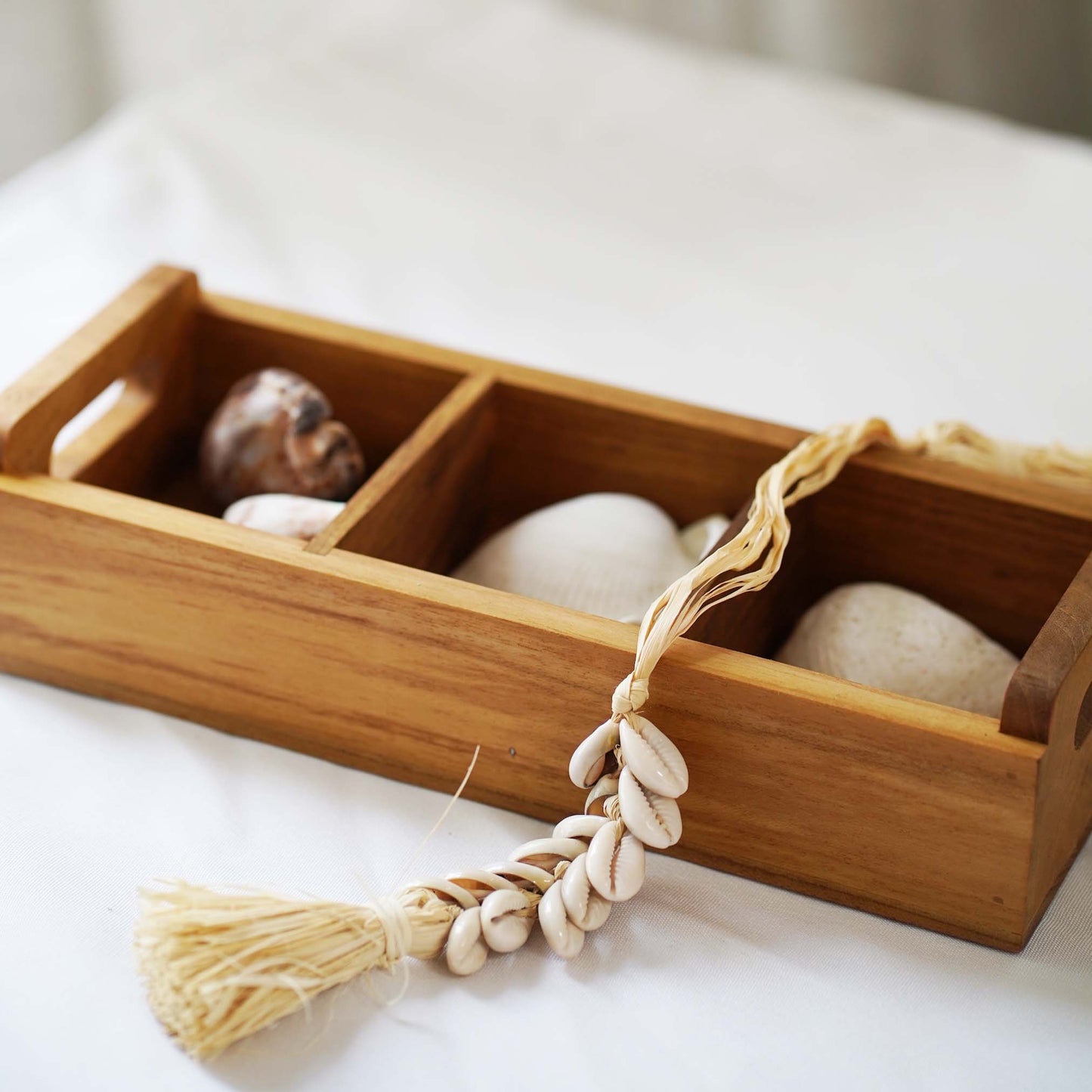 Teak Wood Rectangle Sugar Tray large