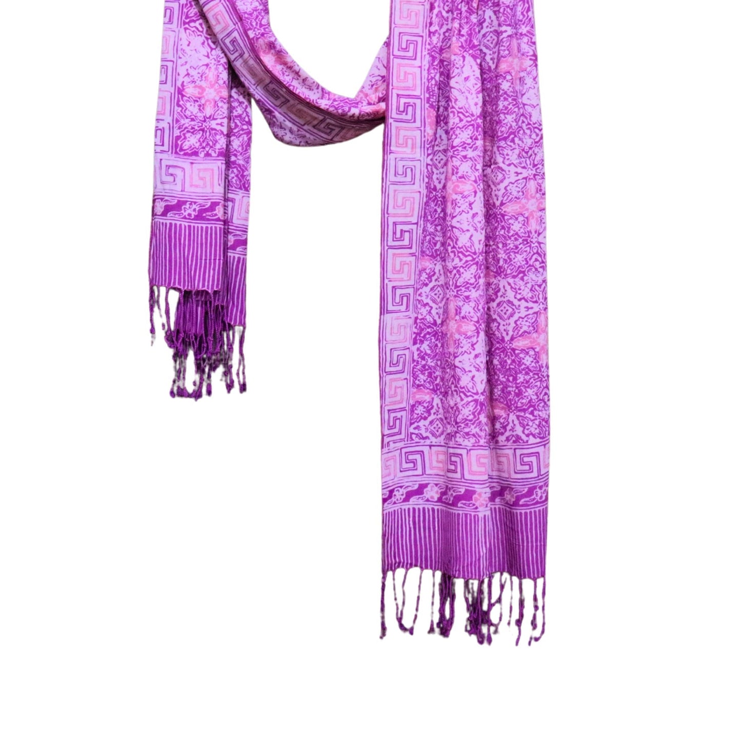 Handmade Batik Scarf - soft Cotton - Lavender Love