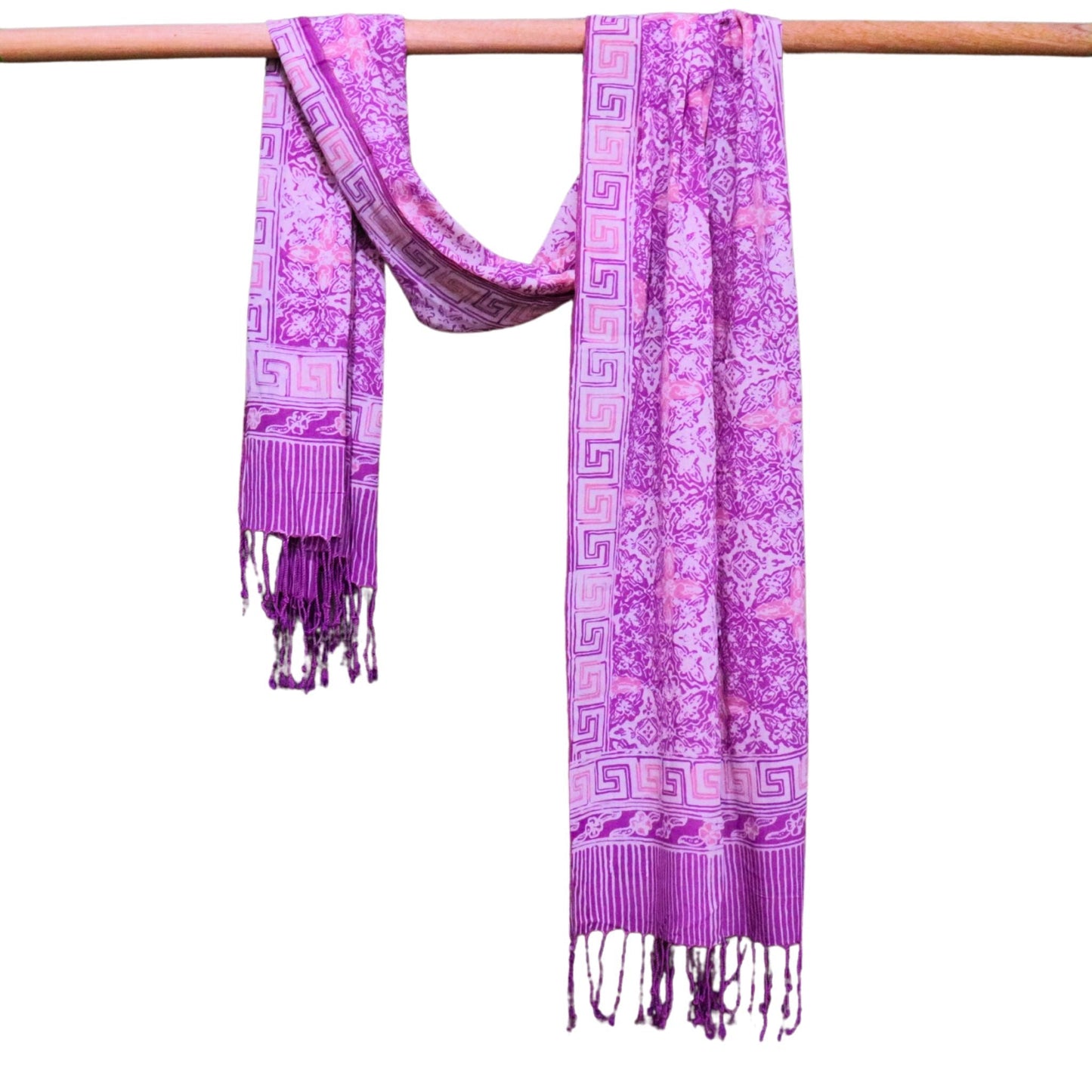 Handmade Batik Scarf - soft Cotton - Lavender Love