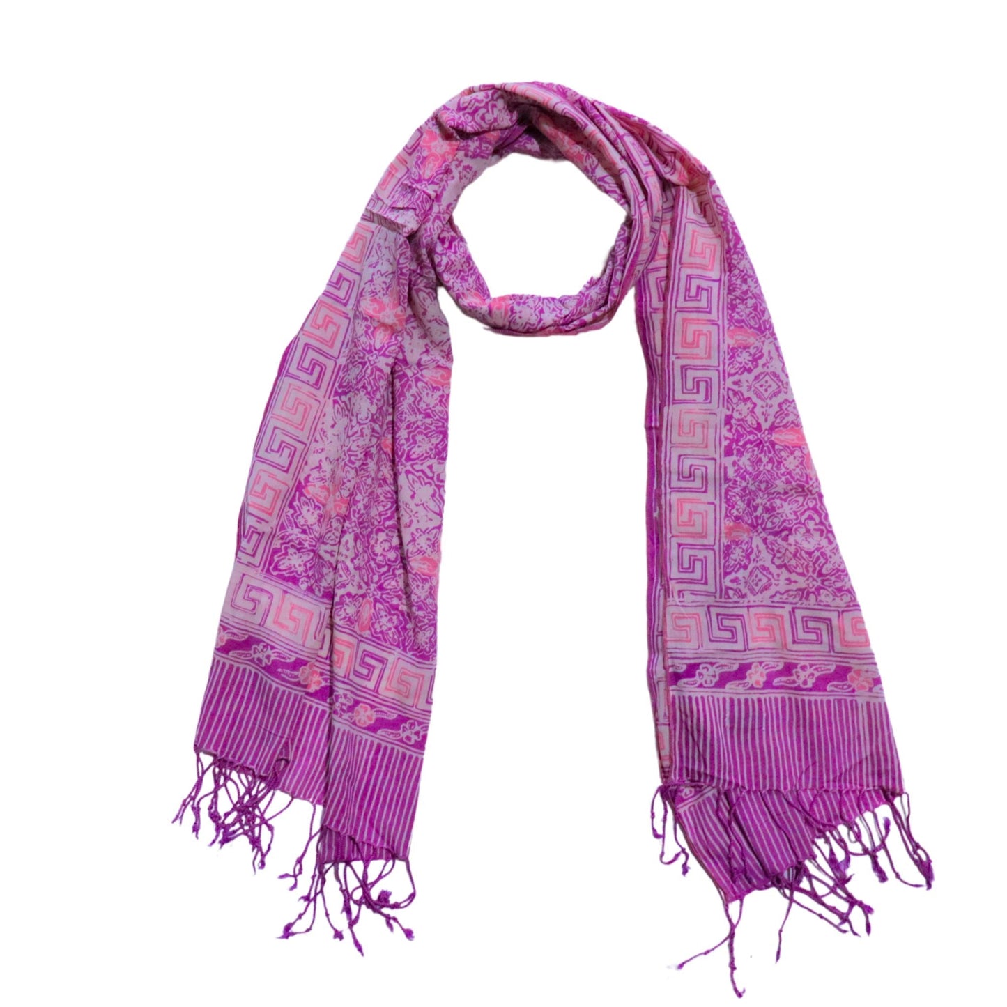 Handmade Batik Scarf - soft Cotton - Lavender Love