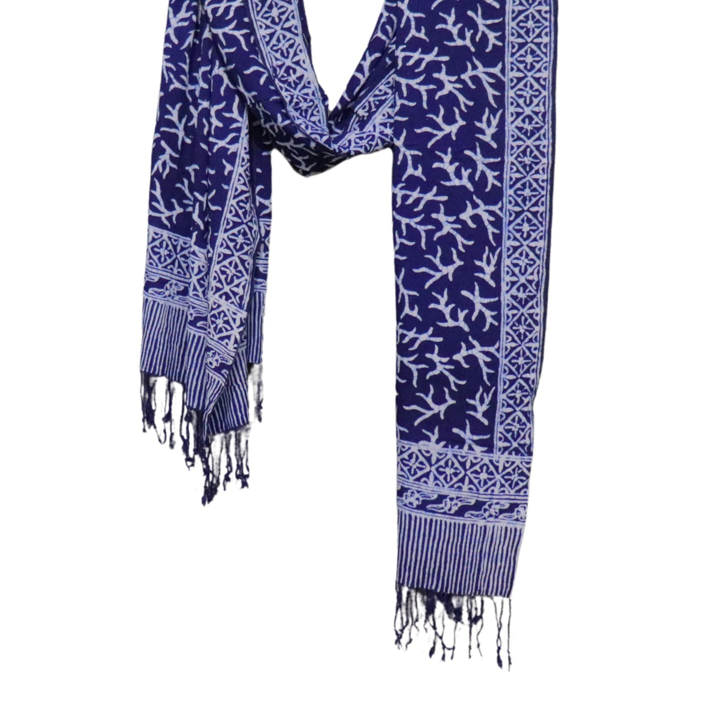 Handmade Batik Scarf - Soft Cotton - Mark, Blue