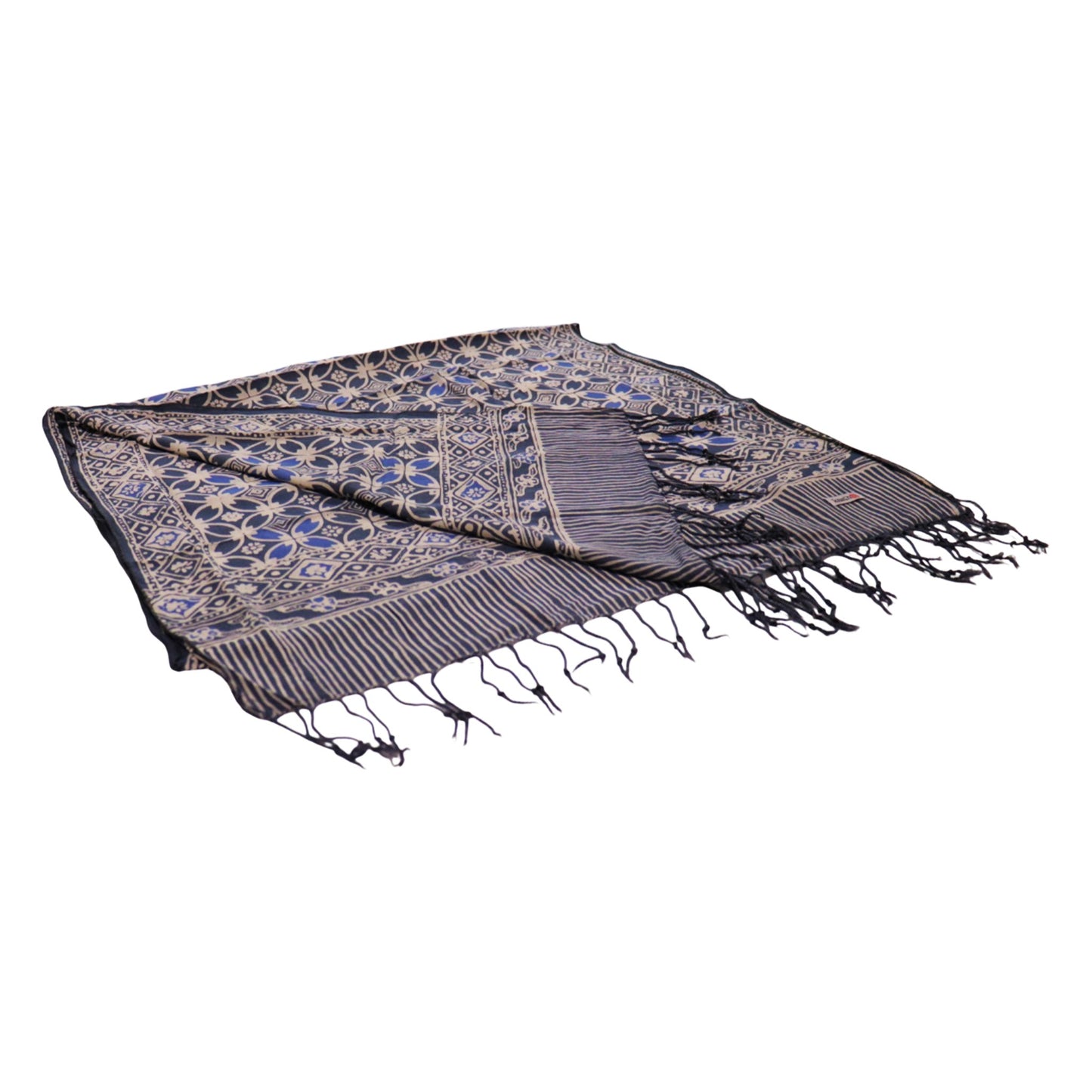 Handmade Batik Scarf - soft Cotton - Charcoal Grey
