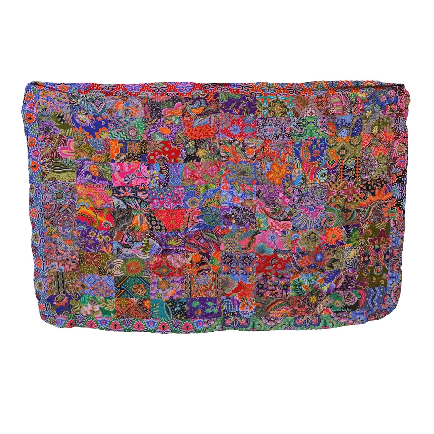 Handmade Reversible Quilt Blanket Throw, Quilt Patchwork, Upcycled, size 55 x 87 inches TR0046