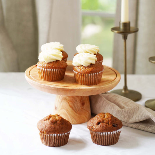 Mahogany Wood Cake Stand Medium Size, Handcarved Wooden Dessert Stand