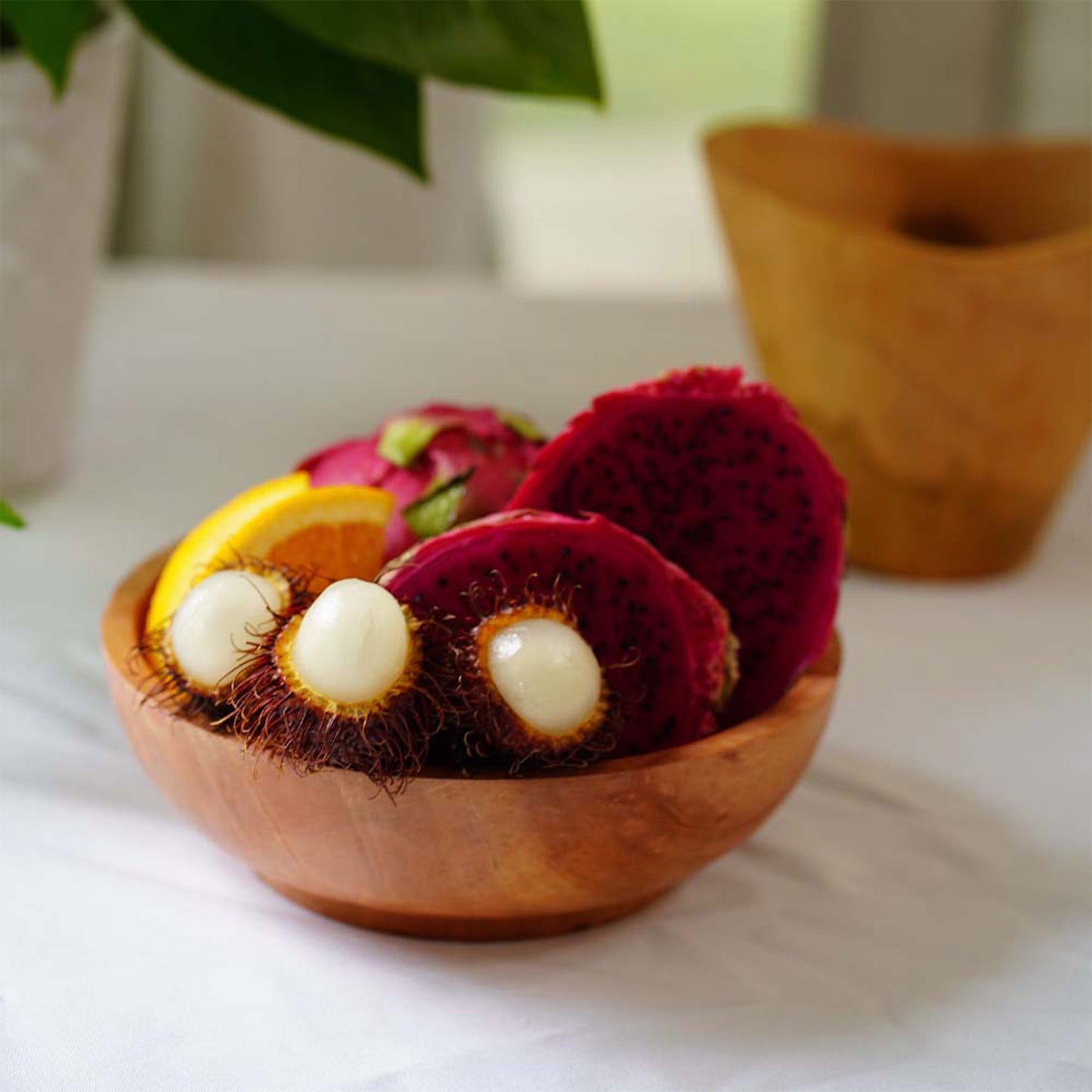 Mahogany wood bowl handmade in Indonesia small size 7.25" x 2.3"