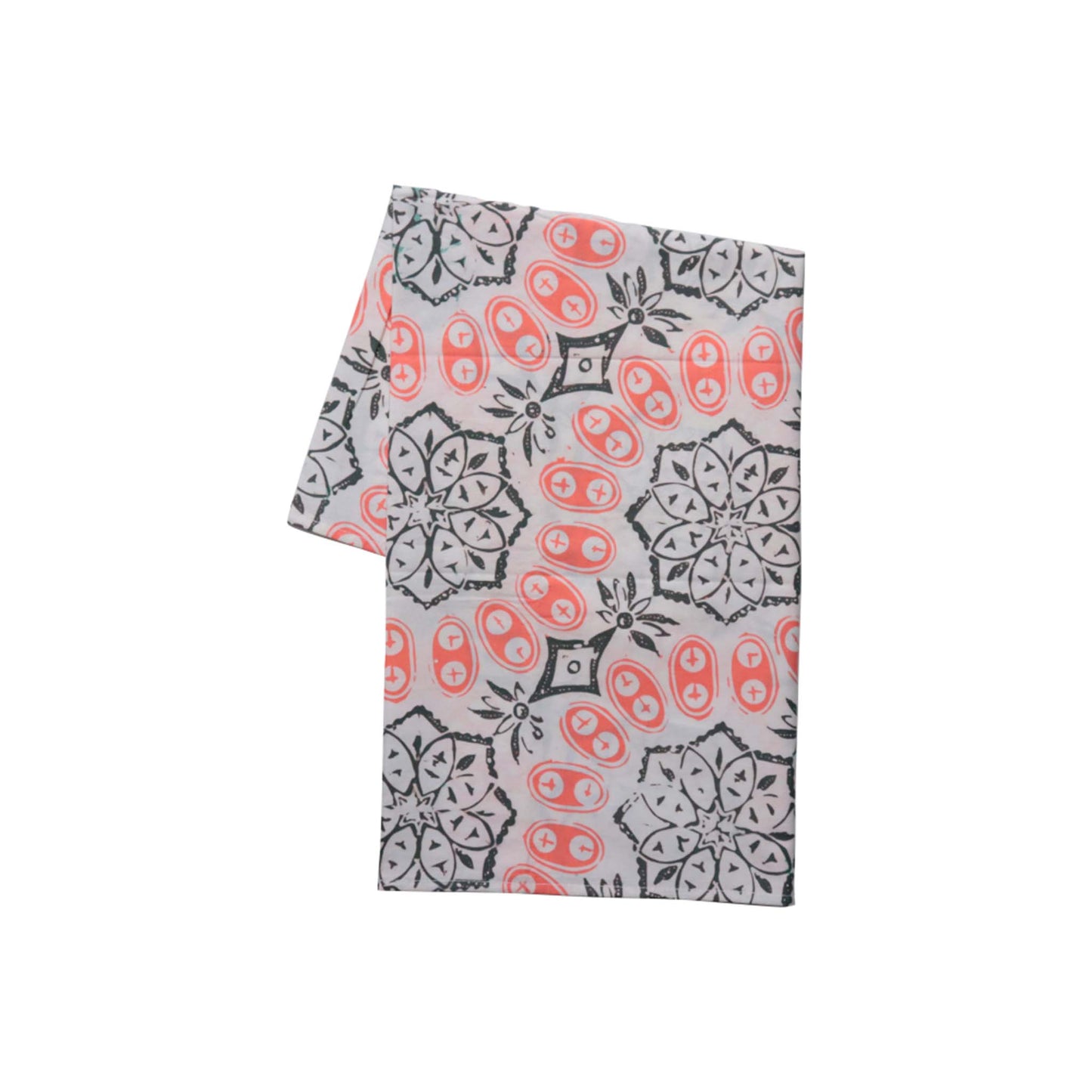 Batik Cloth Napkin Set of Four, Hand Dyed White Orange, Cotton Autumn Coral