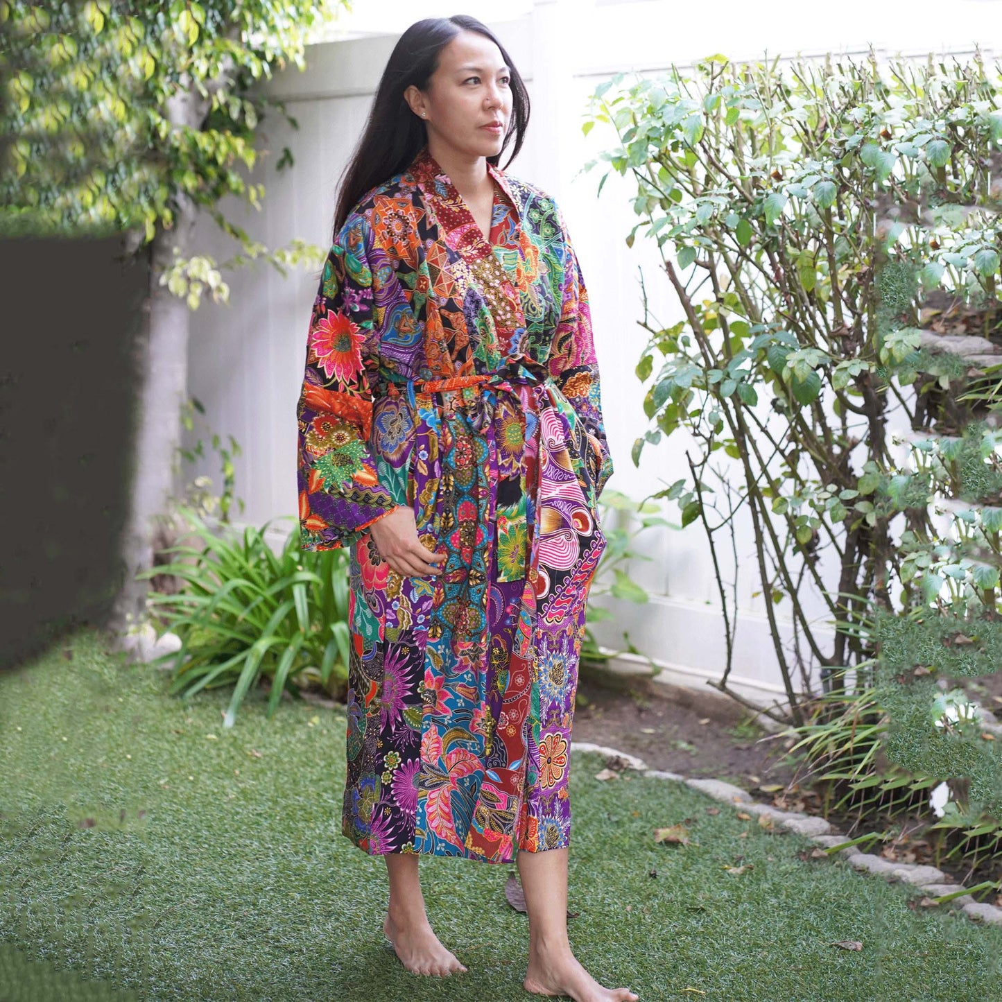 Handmade Long Thick Quilted Robe/ Kimono