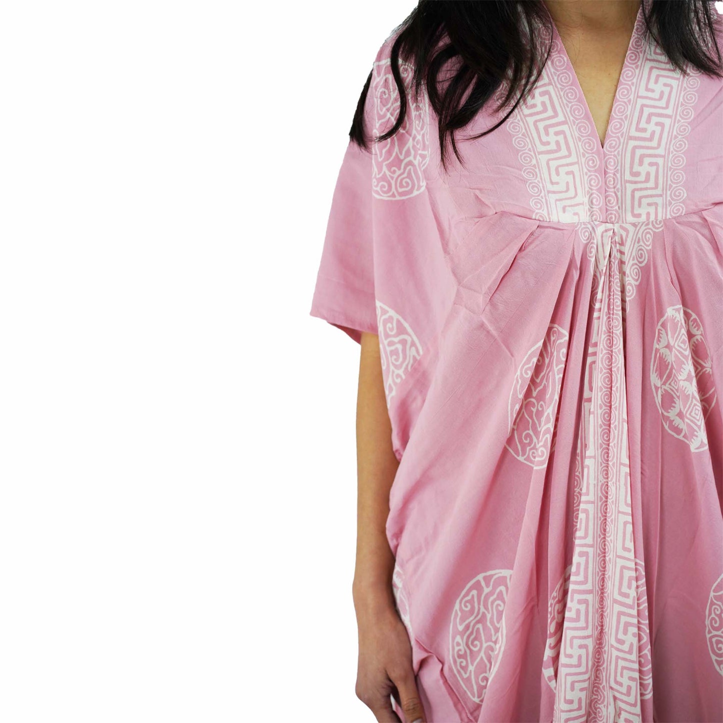 Hand Dyed Kaftan Dress Rayon Vegan Eco-friendly Material, Maxi, Long, Powder Pink Dress