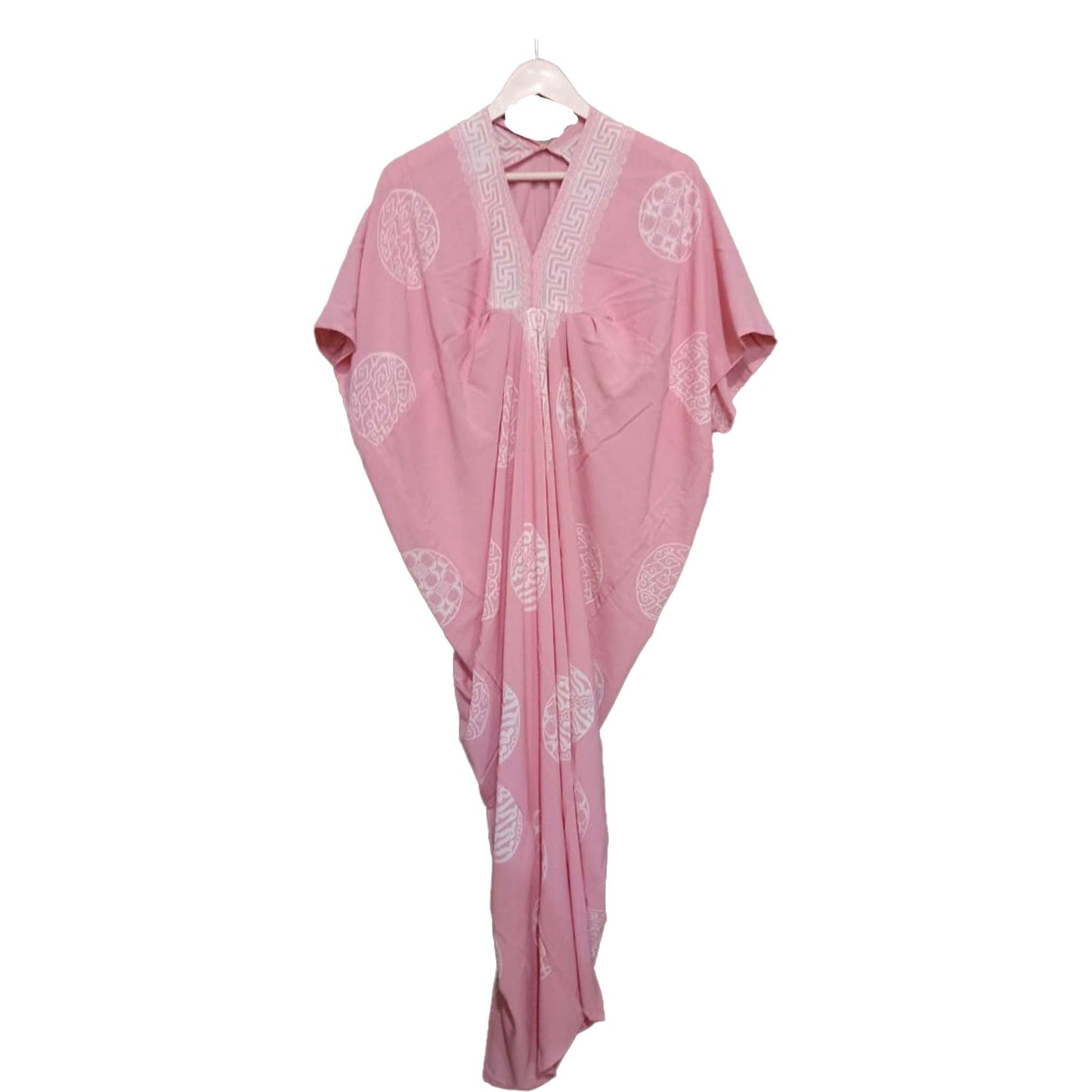 Hand Dyed Kaftan Dress Rayon Vegan Eco-friendly Material, Maxi, Long, Powder Pink Dress