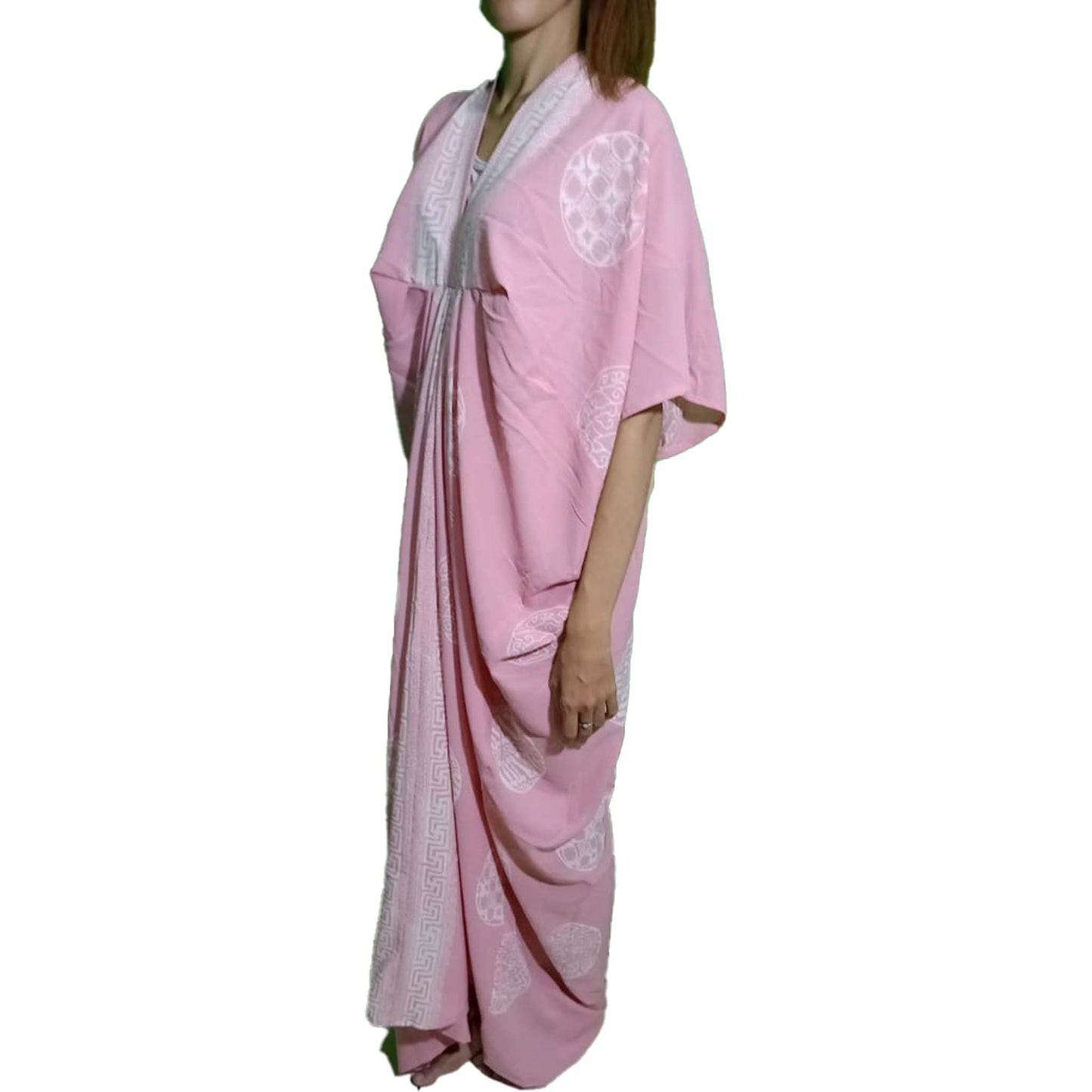 Hand Dyed Kaftan Dress Rayon Vegan Eco-friendly Material, Maxi, Long, Powder Pink Dress