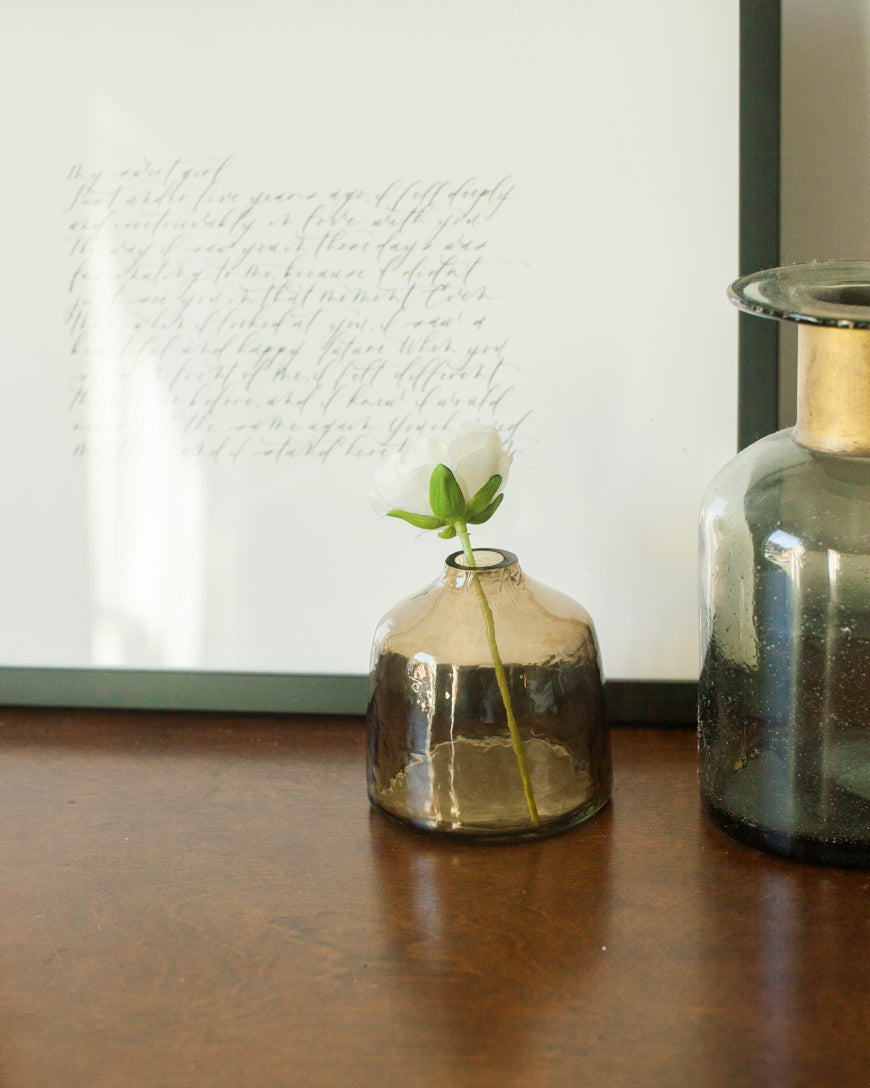 Bella Handblown Hammered Bud Vase