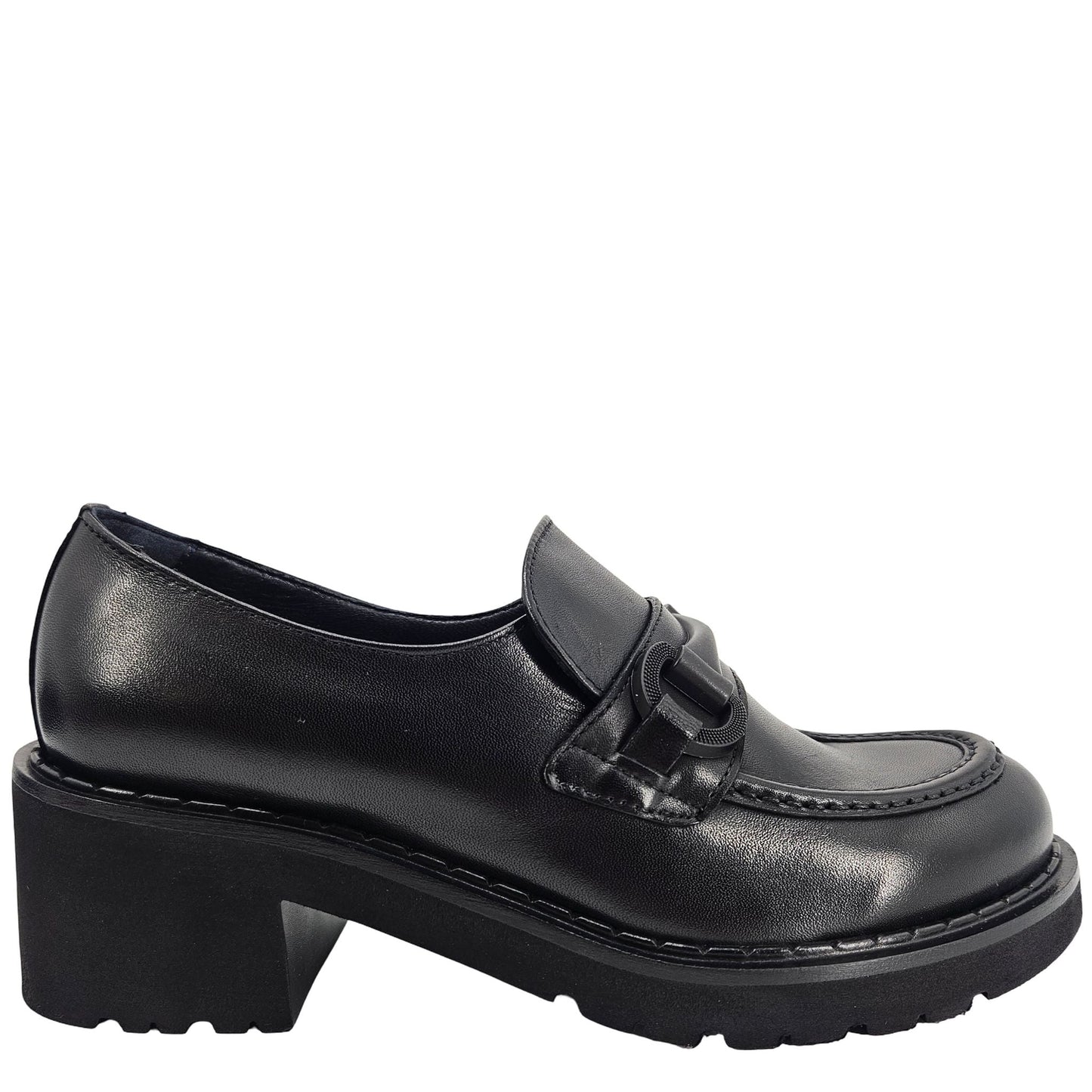 Black Lug Sole Chunky Loafer